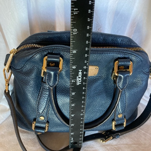 MICHAEL KORS VINTAGE LEATHER PURSE EUC BLUE SATCHEL 11x9x5 - Picture 9 of 12